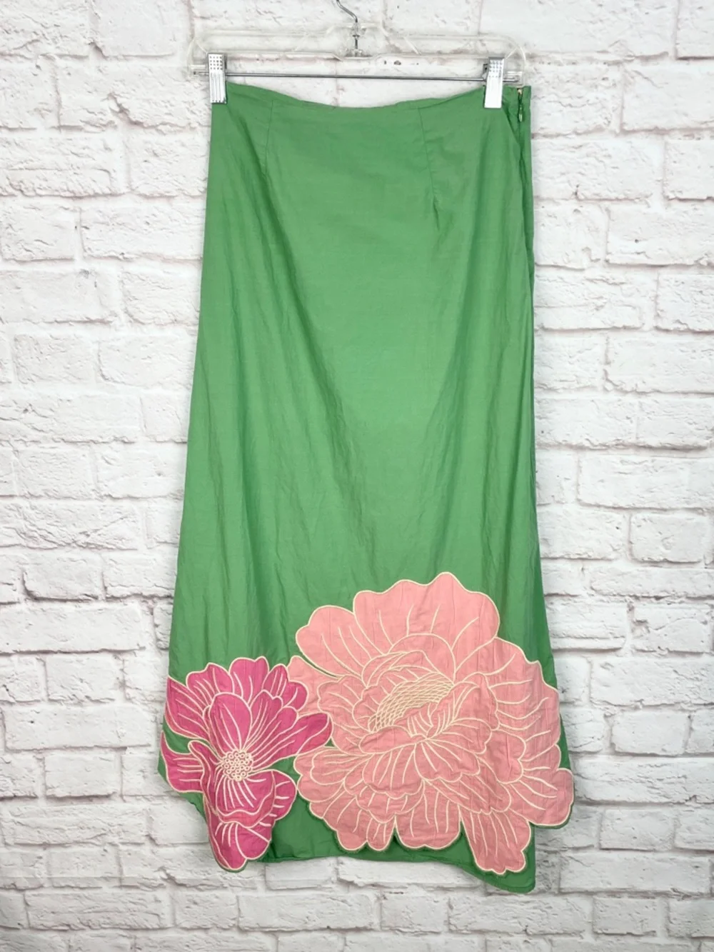 FARM Rio Full Floral Green Maxi Skirt Size S Flawed* - Picture 1 of 10
